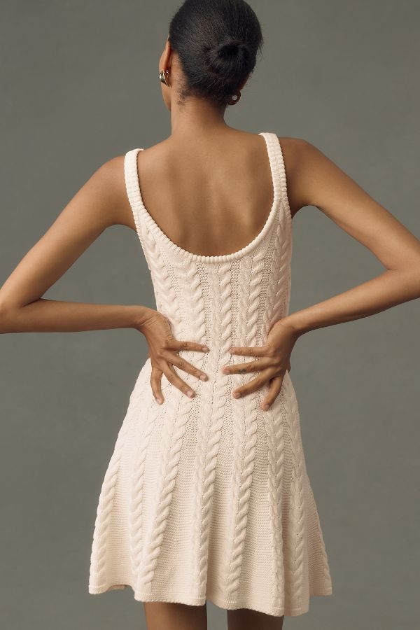 Slide View: 4: Mac Duggal Sleeveless Chunky Knit Mini Dress