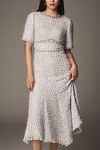 Thumbnail View 5: Mac Duggal Short-Sleeve Beaded Tweed Midi Dress