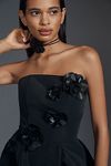 Thumbnail View 4: Mac Duggal Faille Strapless 3D Floral Mini Dress