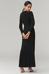 Thumbnail View 3: Mac Duggal Long-Sleeve Embellished Side-Slit Maxi Dress