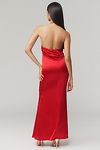 Thumbnail View 3: Mac Duggal Halter Rosette Satin Maxi Dress