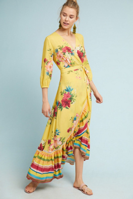 anthropologie farm rio wrap dress