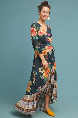 anthropologie farm rio wrap dress