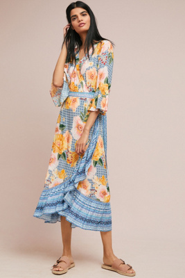 anthropologie farm rio wrap dress