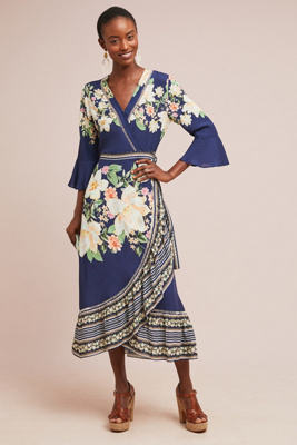 anthropologie farm rio wrap dress