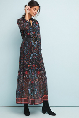 anthropologie floral maxi dress