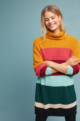 Farm Rio Boldly Striped Sweater Dress 