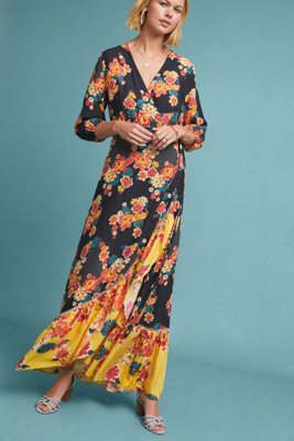 anthropologie farm rio wrap dress