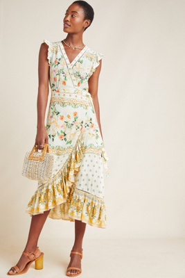 anthropologie yellow dress