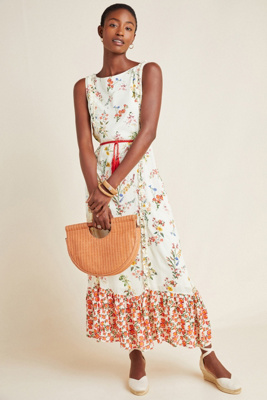 anthropologie floral maxi dress