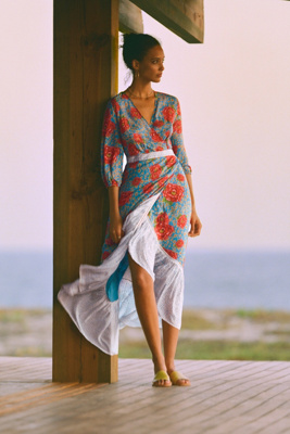 anthropologie farm rio wrap dress