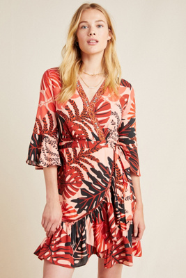 anthropologie farm rio wrap dress