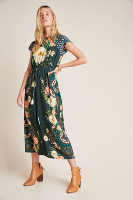 anthropologie green maxi dress