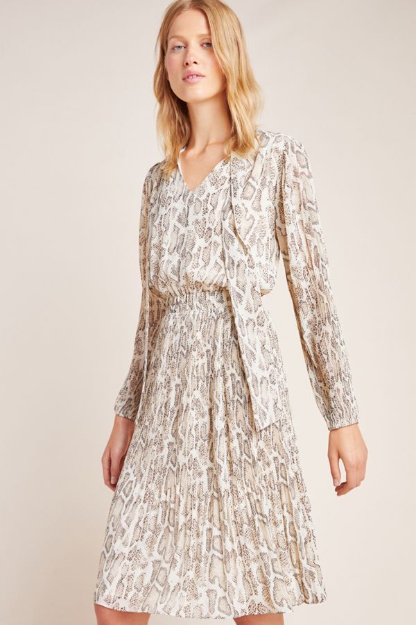 Anthropologie Snake Printed Midi Dress