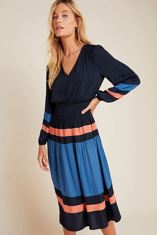 Slide View: 3: Aidy Colorblocked Midi Dress