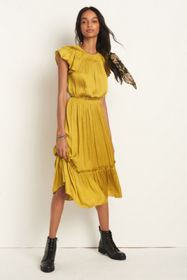 midi dress with flutter sleeves