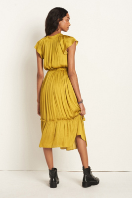 midi dress with flutter sleeves