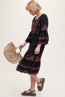 anthropologie peasant dress