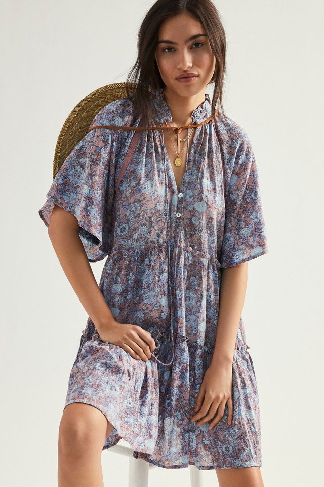 Crystal Tiered Mini Dress | Anthropologie