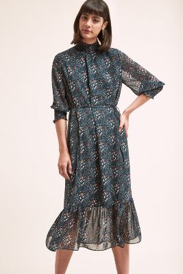 anthropologie leopard dress