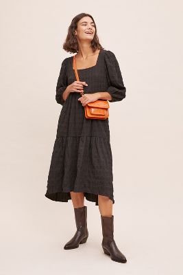 tiered midi dress