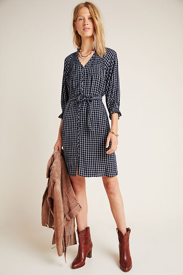 Slide View: 1: Sara Smocked Shirtdress
