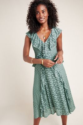 ruffle midi dress uk