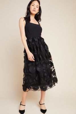 anthropologie black lace dress