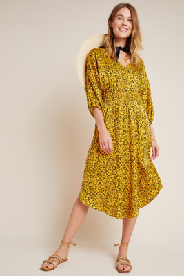 anthropologie yellow dress