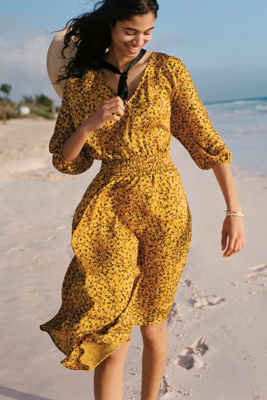 anthropologie yellow dress