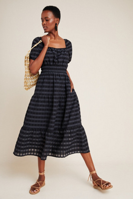 tiered midi dress uk