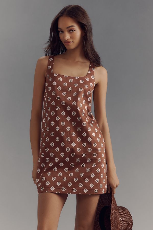 Slide View: 1: By Anthropologie Sleeveless Square-Neck Mini Dress