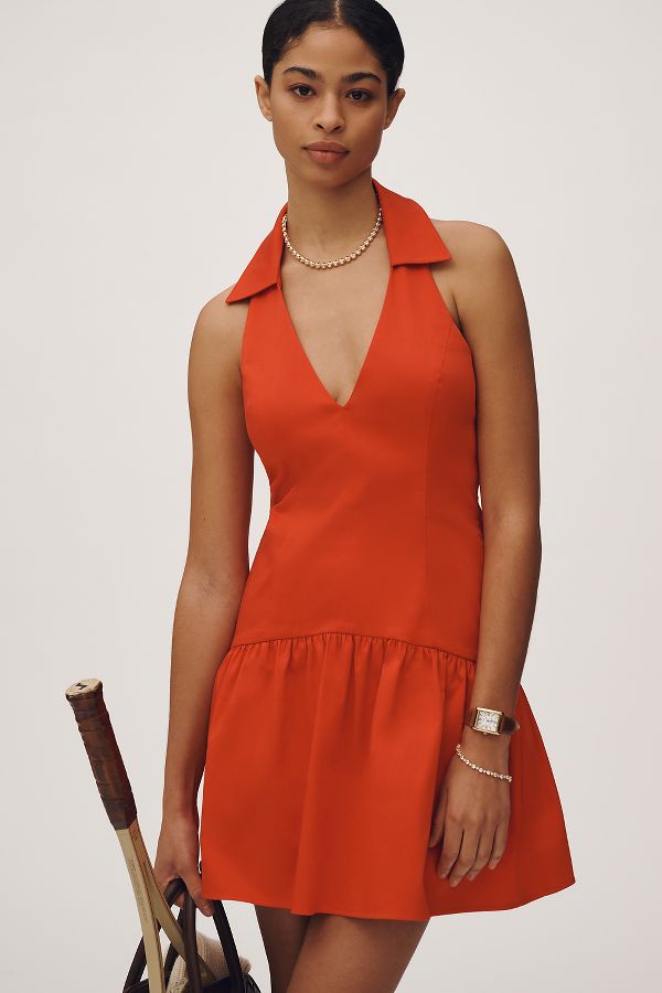 Slide View: 1: Maeve Halter Drop-Waist Mini Dress