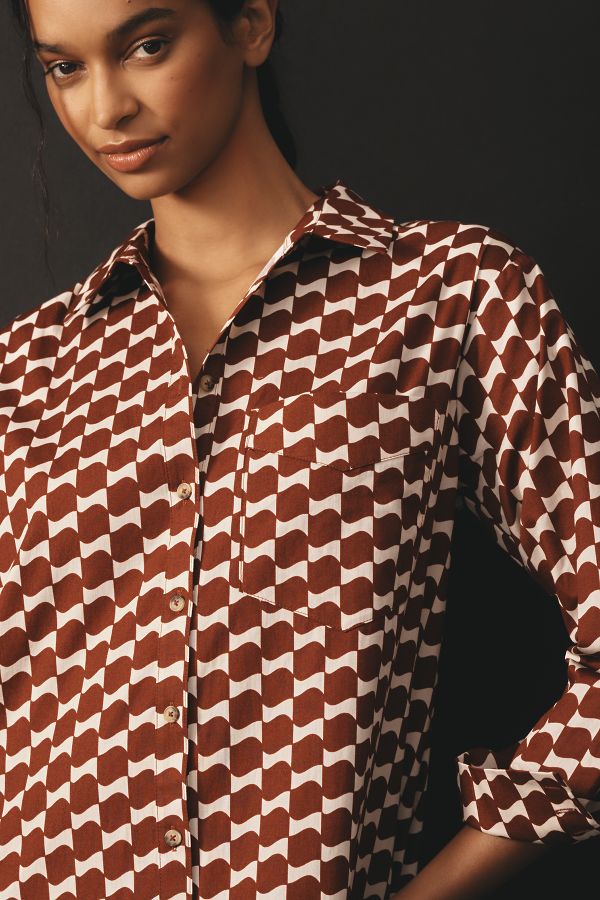 Slide View: 4: By Anthropologie Long-Sleeve Shirt Dress