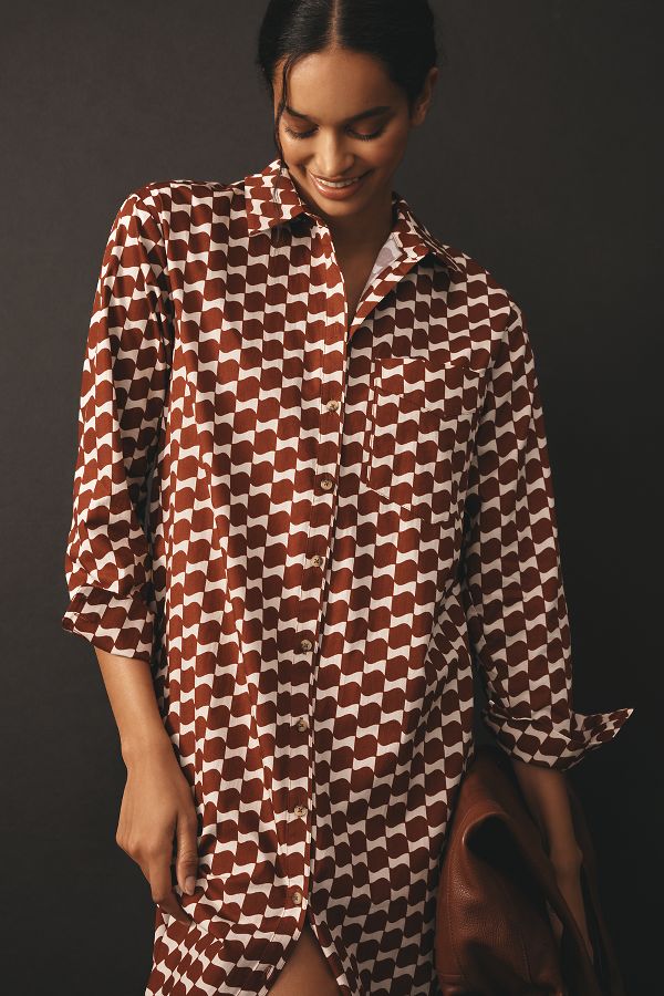 Slide View: 1: By Anthropologie Long-Sleeve Shirt Dress