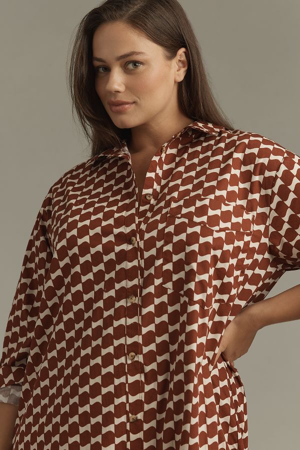 Slide View: 8: By Anthropologie Long-Sleeve Shirt Dress