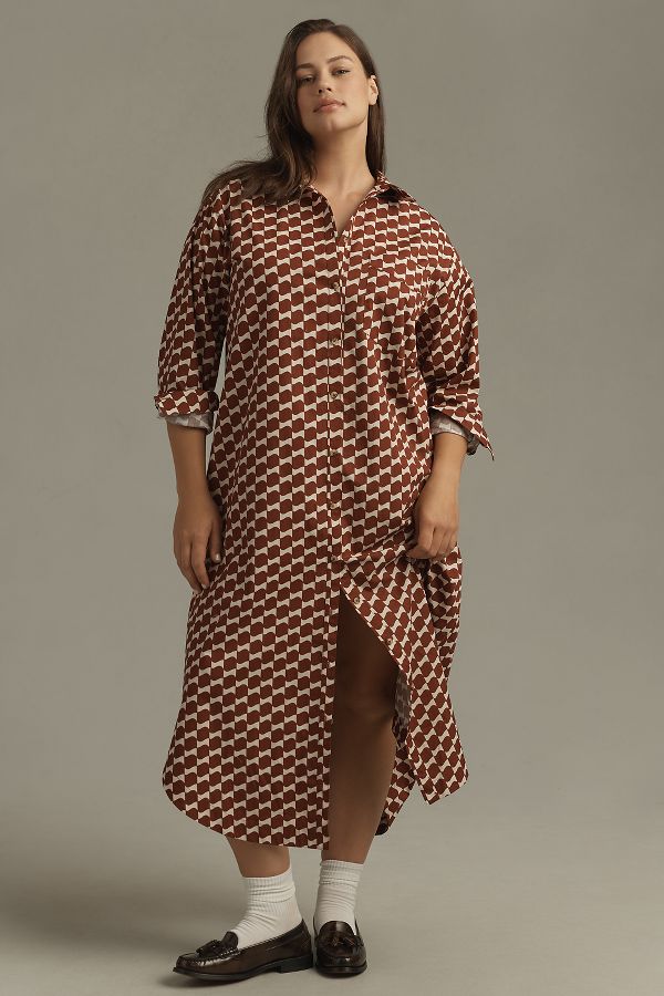 Slide View: 5: By Anthropologie Long-Sleeve Shirt Dress