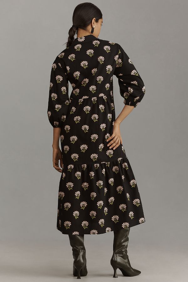 Vista diapositiva: 3: The Bettina Tiered Midi Shirt Dress by Maeve