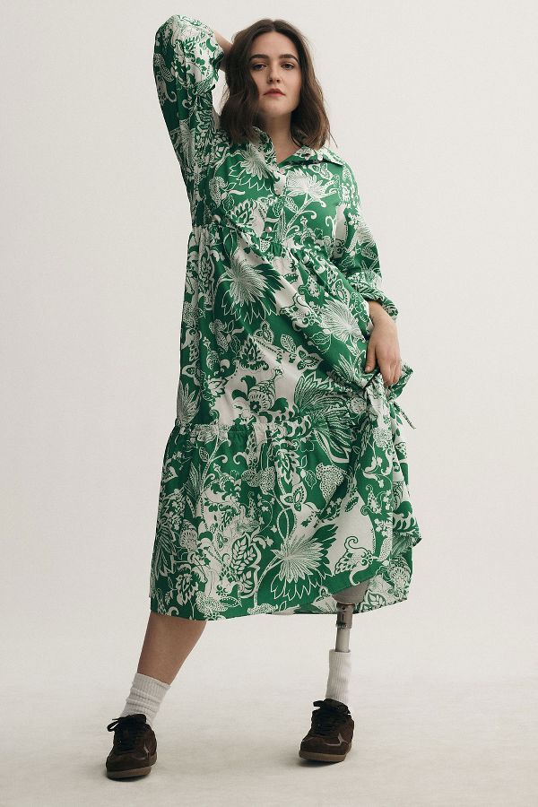 Slide View: 1: The Bettina Tiered Shirt Dress by Maeve