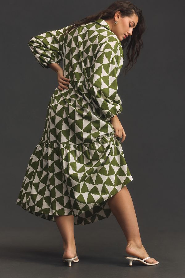 Slide View: 7: The Bettina Tiered Shirt Dress by Maeve