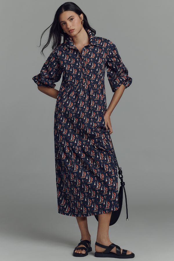 Slide View: 1: The Bettina Tiered Shirt Dress by Maeve