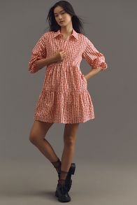 Vista diapositiva: 1: The Bettina Tiered Mini Shirt Dress