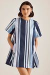 Thumbnail View 1: Maeve Short-Sleeve Crew-Neck Swing Mini Dress