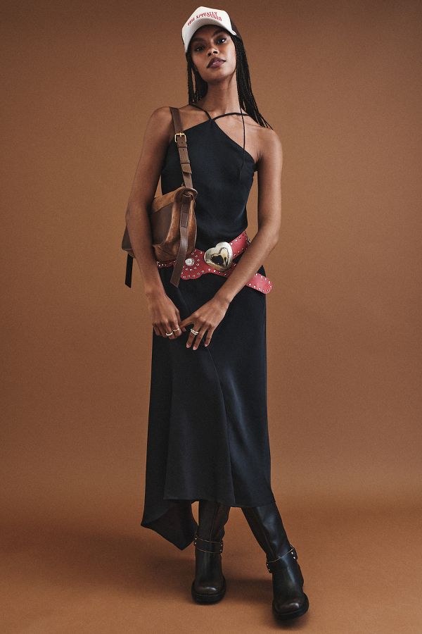 Slide View: 1: By Anthropologie Halter Slip Midi Dress