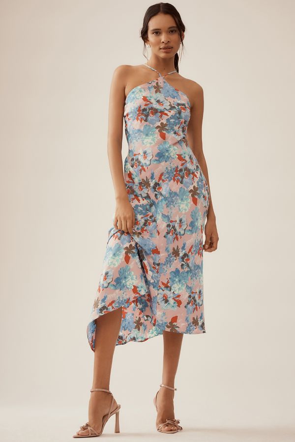 Slide View: 1: By Anthropologie Halter Midi Slip Dress