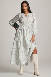 Slide View: 1: Loverly Grey x Anthropologie: The Somerset Maxi Dress: Long-Sleeve Edition