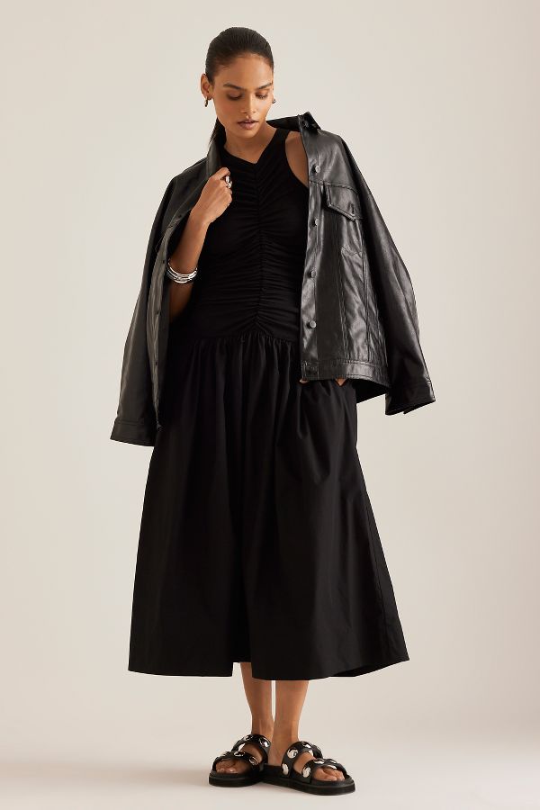 Slide View: 3: Robe Midi Anthropologie Deux-En-Un Licou Taille Basse