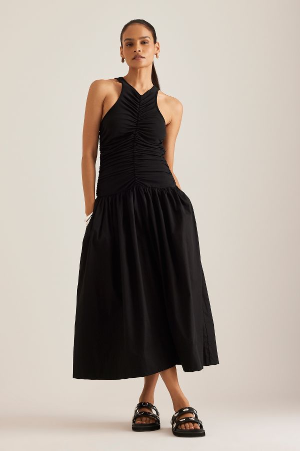 Slide View: 4: Robe Midi Anthropologie Deux-En-Un Licou Taille Basse