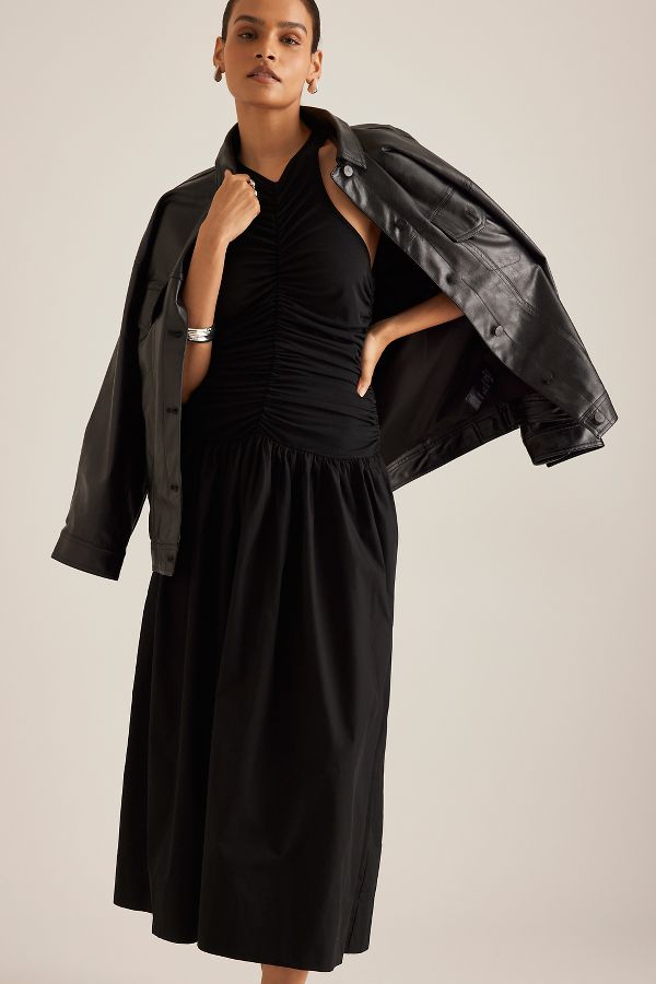 Slide View: 5: Robe Midi Anthropologie Deux-En-Un Licou Taille Basse