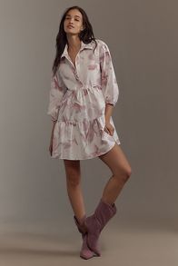 Slide View: 1: Loverly Grey x Anthropologie The Bettina Shirt Dress by Maeve: Mini Edition